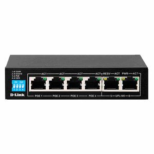 D-Link DGS-F1006P-E 250M 6-Port Gigabit Switch with 4-Port POE