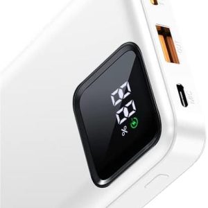 WIWU LED Display 22.5W 20000mAh Power Bank With Built-In Cable - White